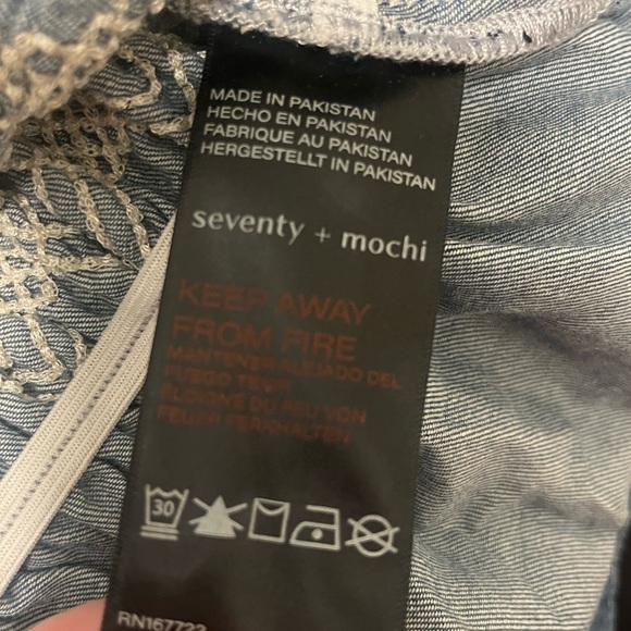 NWT Seventy + Mochi Sally 3/4
Sleeve Square Neck Top Blue Rodeo Vintage-Size 6 - Picture 12 of 12